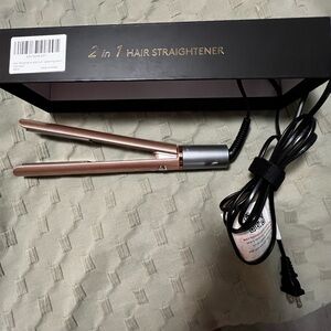 Pro 2 in 1 Tourmaline Hair Straightener - Rose Gold